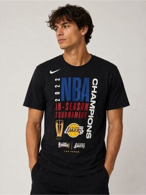 Nike NBA In-Season Tournament Champions Los Angeles Lakers Black T-Shirt